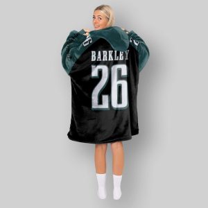 Black Saquon Barkley Eagles Football Unisex Blanket Hoodie 4 Black Saquon Barkley Eagles Football Unisex Blanket Hoodie
