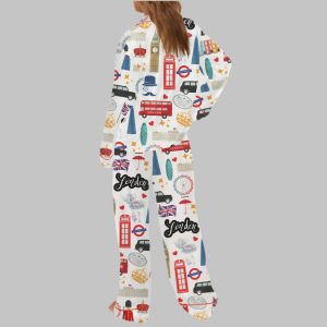 London England Satin Pajama Set