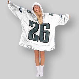 White Saquon Barkley Eagles Football Unisex Blanket Hoodie 2 White Saquon Barkley Eagles Football Unisex Blanket Hoodie