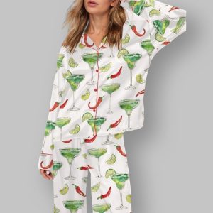 Spicy Margarita Cocktail Satin Pajamas