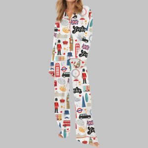 London England Satin Pajama Set