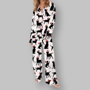 Christmas Black Labrador Satin Pajama Set