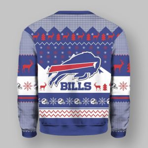 Christmas Bills Football Santa Hat Ugly Sweater