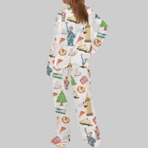 Christmas New York Satin Pajama Set