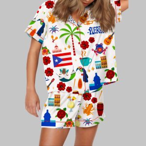 Puerto Rico Vacation Satin Pajama Set