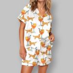 Aperol Spritz And Golden Retriever Satin Pajama Set