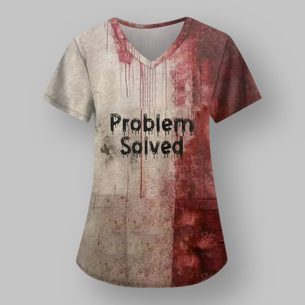 T-shirt Femme Halloween Sanglant - Déguisement Vampire Zombie, Manches Courtes, Col Rond - Costume Horror Festif
