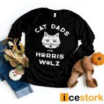 Cat Dads For Harris Walz Printed T-shirt