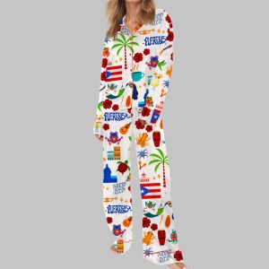 Puerto Rico Vacation Satin Pajama Set