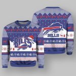 Christmas Bills Football Santa Hat Ugly Sweater