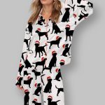 Christmas Black Labrador Satin Pajama Set