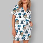 Christmas Dodgers Baseball Print Pajama Set