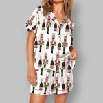 Christmas Nutcracker Champagne Bottle Satin Pajama Set