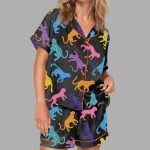 Colorful Leopard Satin Pajama Set