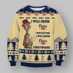 Coors Banquet Drink Everywhere Ugly Christmas Sweater