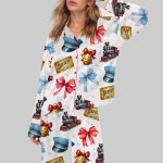 Coquette Christmas Train Movie Satin Pajama Set