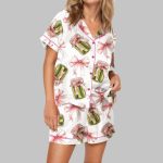 Coquette Pickle Satin Pajama Set