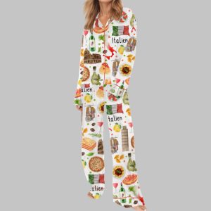 Italy Travel Satin Pajama Set