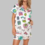 I Love Travel Satin Pajama Set