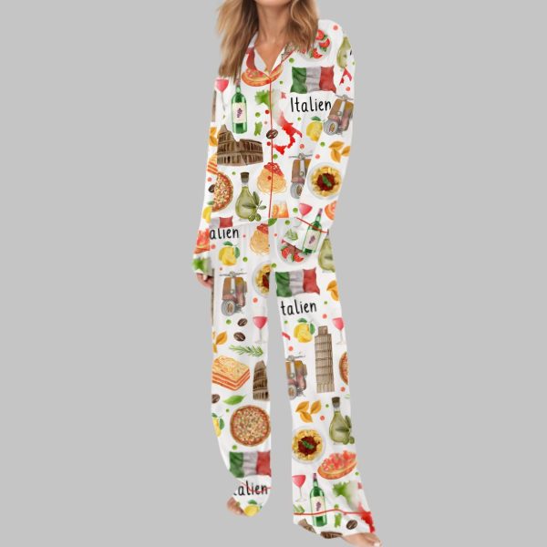 Italy Travel Satin Pajama Set