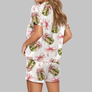 Coquette Pickle Satin Pajama Set