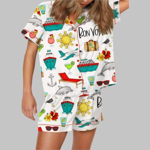 Bon Voyage Cruise Satin Pajama Set