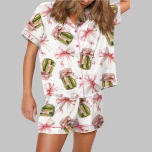 Coquette Pickle Satin Pajama Set