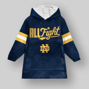 Notre Dame Football All Fight Unisex Blanket Hoodie 4 Notre Dame Football All Fight Unisex Blanket Hoodie