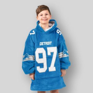 Hutchinson Detroit Football Unisex Blanket Hoodie