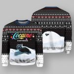Let It Snow Cat Cocaine Everywhere Ugly Christmas Sweater