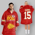 Mahomes 15 Ready To Roll Kansas City Football Unisex Blanket Hoodie