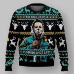 Michael Myers I'd Kill For A Pumpkin Spice Latte Ugly Christmas Sweater