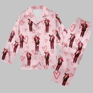 Trump Dancing Heart Kiss Valentine Pajama Set