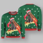 Pizza Cat With Laser Eyes Ugly Christmas Sweater