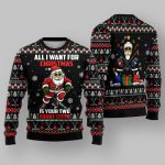 Santa Hockey All I Want For Christmas Is Your Two Front Teeth Ugly Christmas Sweater