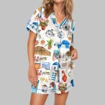 Santorini Greece Travel Pajama Set
