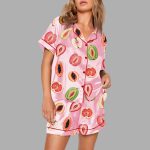 Sliced Feminine Fruit Art Print Pajama Set