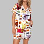 Spain Travel Satin Pajama Set