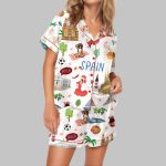 Spain Travel Watercolor Pajama Set