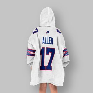 Allen 17 Bills Football Unisex Blanket Hoodie