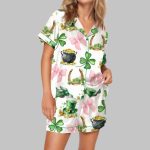 St Patrick's Day Coquette Satin Pajama Set