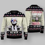 Trump We Won I'll Be Home For Christmas Ugly Christmas Sweater