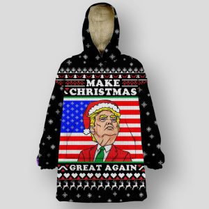 Donald Trump Make Christmas Great Again Hoodie Blanket