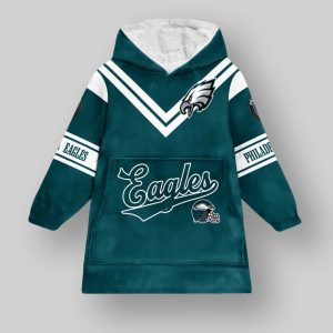 Eagles Football Unisex Blanket Hoodie 1 Eagles Football Unisex Blanket Hoodie
