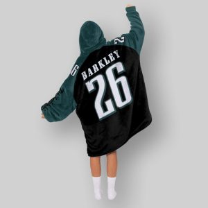 Black Saquon Barkley Eagles Football Unisex Blanket Hoodie 1 Black Saquon Barkley Eagles Football Unisex Blanket Hoodie