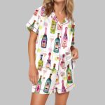 Watercolor Champagne Satin Pajama Set