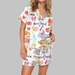 Watercolor New York City Satin Pajama Set