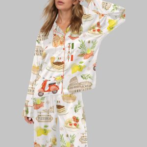 In Love With Italy Satin Pajama Set