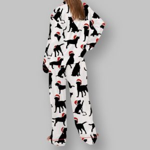 Christmas Black Labrador Satin Pajama Set