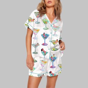 In Martini Print Pajama Set